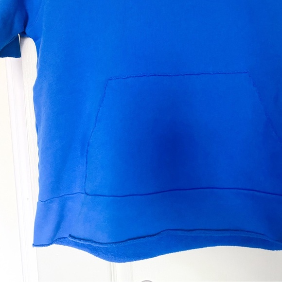 Frank & Eileen Hoodie Mel Cropped Short-Sleeve Fleece Summer Blue M GUC - Picture 3 of 8